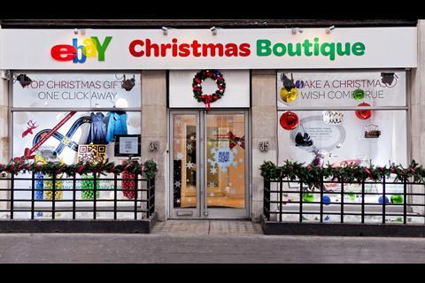 The eBay Christmas Shop fascia